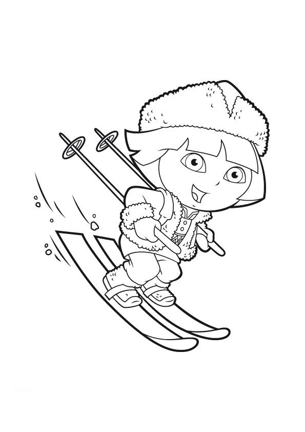דורה עושה סקי 
