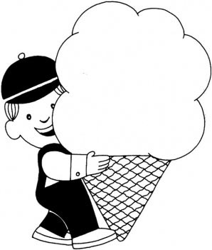 ילד קטן עם גלידה ענקית