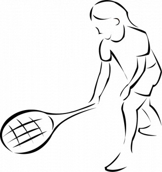 אישה מתכוננת למשחק טניס