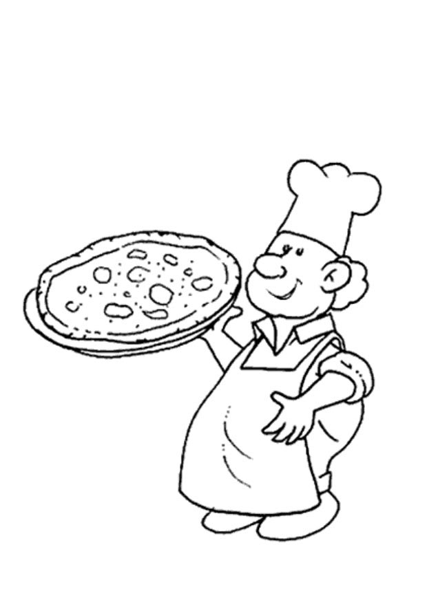 טבח מחזיק פיצה טעימה