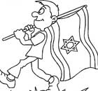 ילד מחזיק בגאווה דגל ישראל